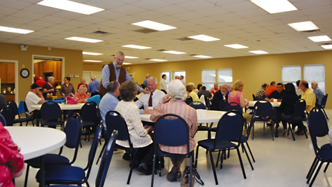Photos by Mike Steely Commissioner Dave Wright, standing, visits with Knox Countians during a Meet and Greet held earlier this year at the Corryton Senior Center. The Center holds Super Seniors meetings on the 2nd Tuesday of each month at 10:30 a.m.