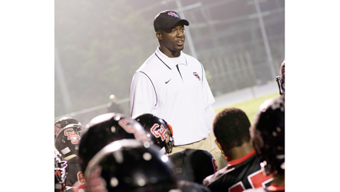 PHOTO BY JOHN VALENTINE First-year Central Coach Bryson Rosser addresses his team after a loss to Clinton this season. Rosser's Bobcats blanked Gibbs 13-0 last Friday night to earn a Class 5A berth in the upcoming TSSAA playoffs.