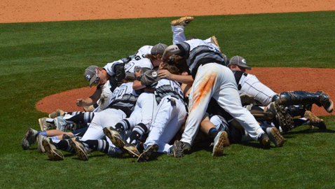 PHOTO BY TINA ADKINS Grace Christian Academy celebrates the TSSAA Class A state baseball championship with the traditional dogpile in Murfreesboro Friday. It was the school's first-ever state team title.