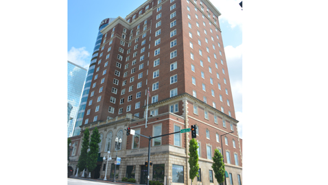 Photo by Dan Andrews. The Andrew Johnson Builing in downtown Knoxville was built as an upscale hotel almost 100 years ago.