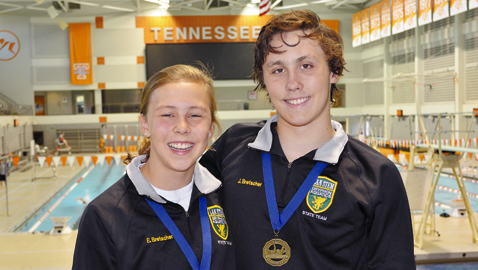 Brother and sister James and Emily Bretscher are L&N STEM Academy’s Student-Athletes of the Year. They were state champions in swimming and diving, respectively.
