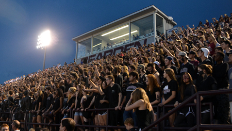 PHOTO BY DAN ANDREWS The stands at Bearden High are packed before lightning delayed play in the Bulldogs' game against rival Farragut.  