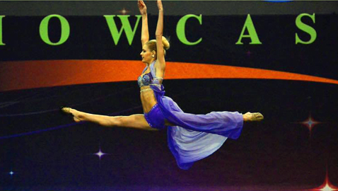 Josie Redmond takes to the air at a national dance competition.