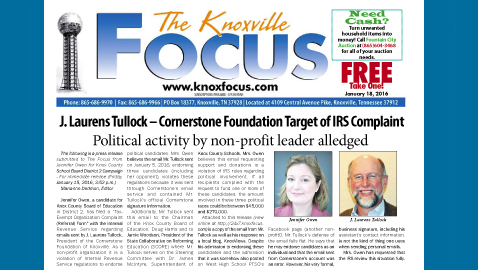 The Knoxville Focus for January 18, 2016