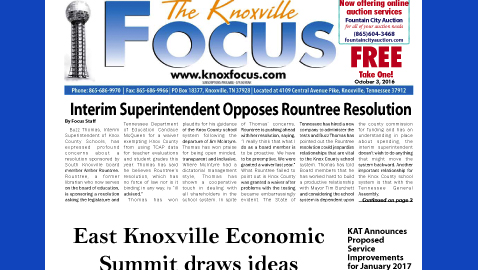 The Knoxville Focus for October 3, 2016