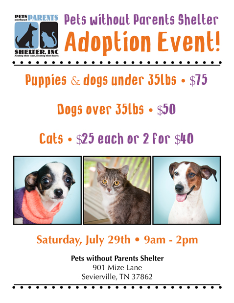Pets Without Parents Shelter to hold Adoption Event