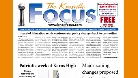 The Knoxville Focus for September 18, 2017