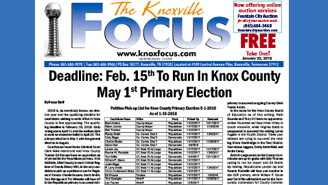 The Knoxville Focus for January 22, 2018