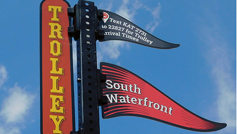Free Red Line Trolley serving a growing South Waterfront