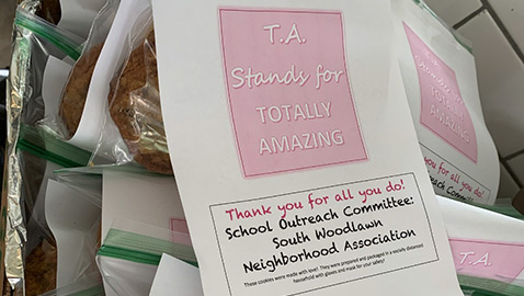 Neighborhood group bakes treats for teachers