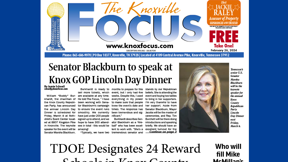 Senator Blackburn to speak at Knox GOP Lincoln Day Dinner